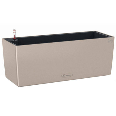 LECHUZA BALCONERA Color 50cm Window Box, Sand Brown Plastic Self-watering Planter with Water Level Indicator H19 L50 W19 cm