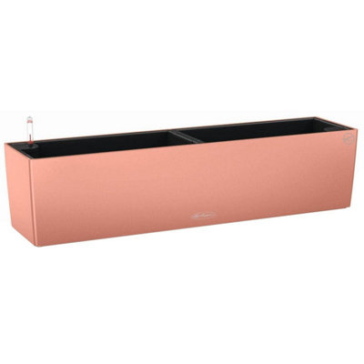 LECHUZA BALCONERA Color 80cm Window Box, Coral Red Plastic Self-watering Planter with Water Level Indicator H19 L80 W19 cm