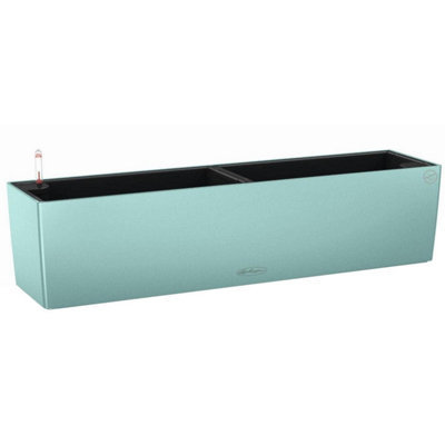 LECHUZA BALCONERA Color 80cm Window Box, Pastel Green Plastic Self-watering Planter with Water Level Indicator H19 L80 W19 cm