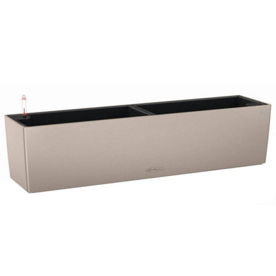 LECHUZA BALCONERA Color 80cm Window Box, Sand Brown Plastic Self-watering Planter with Water Level Indicator H19 L80 W19 cm