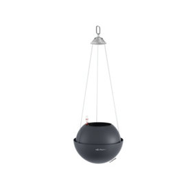 LECHUZA BOLA Color 23 Slate Self-watering Hanging Planter Plant Pot with Substrate and Water Level Indicator D23 H18 cm, 1.2L