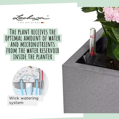 Vaso Lechuza Canto Stone 14 - Con Sistema Irrigazione Automatica, Beige Sabbia - Foto 2