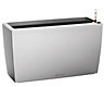 LECHUZA CARARO 75 Silver Self-watering Planter with Substrate and Water Level Indicator H43 L75 W30 cm, 97L