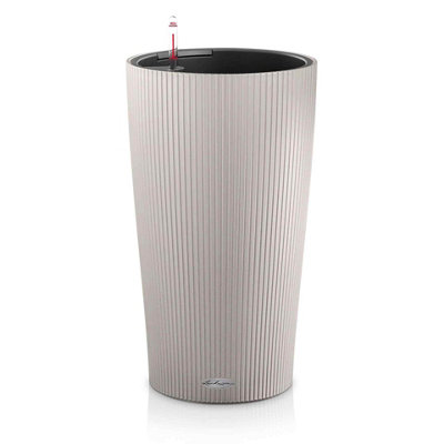 LECHUZA CILINDRO Color 23 Sand Brown Plastic Self-watering Planter with Substrate and Water Level Indicator D23 H41 cm