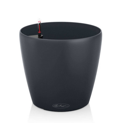 LECHUZA CLASSICO Color 21 Slate Plastic Self-watering Planter with Substrate and Water Level Indicator D21 H20 cm