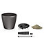 LECHUZA CLASSICO Premium 60 Espresso Metallic Self-watering Planter with Water Level Indicator D60 H55.5 cm, 90L