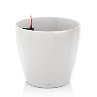 LECHUZA CLASSICO Premium 70 White High-Gloss Self-watering Planter with Water Level Indicator D70 H64.5 cm, 145L