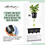 LECHUZA CUBE Glossy Triple Charcoal High-Gloss Hanging Self-watering Planter with Water Level Indicator H14 L40 W14 cm, 5L