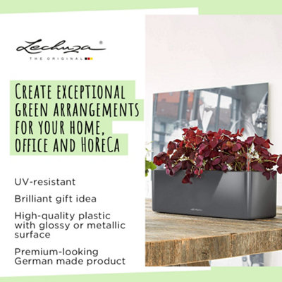 LECHUZA CUBE Glossy Green Wall Home Kit antraciet hoogglans 13524