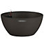 LECHUZA CUBETO Stone 30 Graphite Black Table Self-watering Planter with Substrate and Water Level Indicator D30 H13 cm, 9.2L