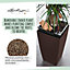 LECHUZA CUBICO Color 30 Sand Brown Floor Self-watering Planter with Substrate and Water Level Indicator H56 L30 W30 cm, 14L