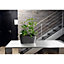 LECHUZA DELTA 10 Charcoal Metallic Table Self-watering Planter with Substrate and Water Level Indicator H13 L30 W11 cm, 4L