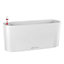 LECHUZA DELTA 10 White High-Gloss Table Self-watering Planter with Substrate and Water Level Indicator H13 L30 W11 cm, 4L