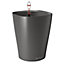 LECHUZA DELTINI Charcoal Metallic Table Self-watering Planter with Substrate and Water Level Indicator D14 H18 cm, 1.2L