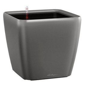 LECHUZA QUADRO LS 50 Charcoal Self-watering Planter with Substrate and Water Level Indicator H47 L50 W50 cm, 118L