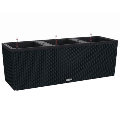 LECHUZA TRIO Cottage 40 Graphite Black Self-watering Planter Plant Pot ...