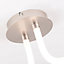 LED 1 Light Semi-Flush Ceiling Light, Polycarbonate Shade, Matt Nickel, Non-Dimmable