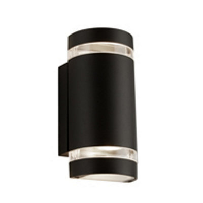 LED 2 Bulbs Outdoor House Garden Outside Wall Light Black and Clear ...