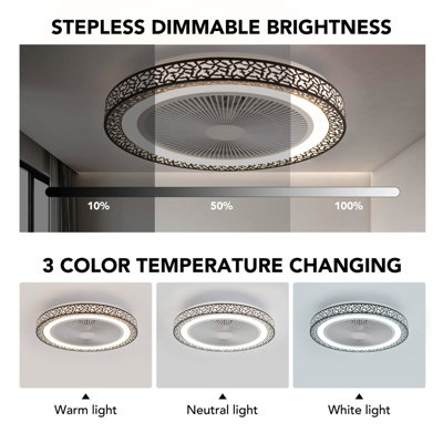 LED 5 Blades Dimmable Ceiling Fan Light