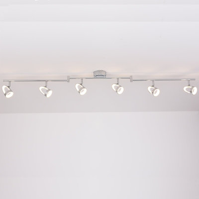 LED 6 Way Adjustable Bar Ceiling Spotlights Modern Lighting Adjustable Lights Warm White (3000K)