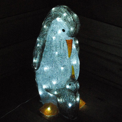 LED Acrylic Penguin with Baby Christmas Decoration with Cool White Lights Price Comparisons | Compare The Build