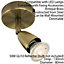 LED Adjustable Ceiling Spotlight Antique Brass Single GU10 Dimmable Downlight