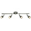 LED Adjustable Ceiling Spotlight Chrome Plate Quad GU10 Kitchen Bar Downlight