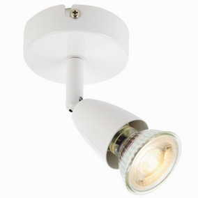 LED Adjustable Ceiling Spotlight Gloss White Single GU10 Dimmable Downlight