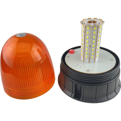 LED Amber Flashing DIN Economy Beacon Magnetic 12v/24v