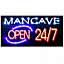 Led Bar Sign Mancave Open 247 Pub Club Window Shop Display Light Lamp 48cmx24cm