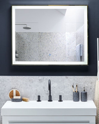 LED Bathroom Mirror ARGENS 90 cm 70 cm Silver