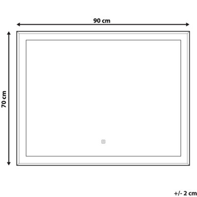 LED Bathroom Mirror ARGENS 90 cm 70 cm Silver