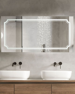 LED Bathroom Mirror ARROMACHNES 120 cm 60 cm Silver