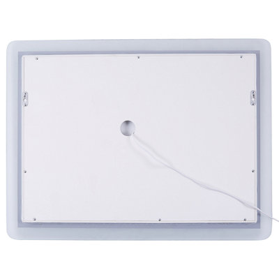 LED Bathroom Mirror CORROY 80 cm 60 cm Silver