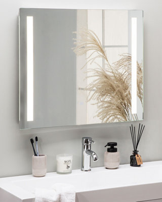 LED Bathroom Mirror LIRAC 70 cm 60 cm Silver