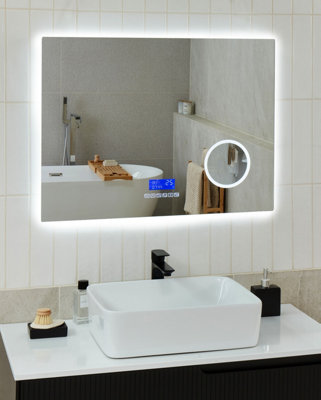 LED Bathroom Mirror MONTARON 80 cm 60 cm Silver
