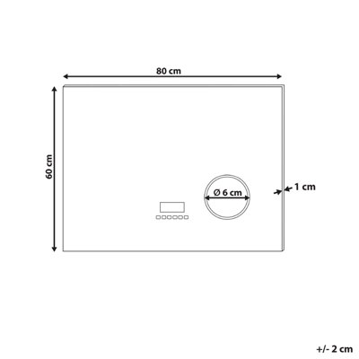 LED Bathroom Mirror MONTARON 80 cm 60 cm Silver