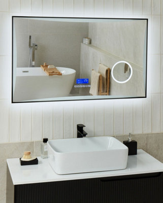LED Bathroom Mirror ONLAY 100 cm 60 cm Silver