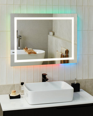 LED Bathroom Mirror PRENOIS 80 cm 60 cm Silver