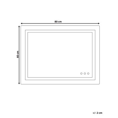 LED Bathroom Mirror PRENOIS 80 cm 60 cm Silver