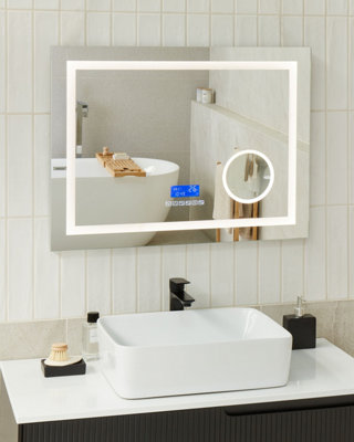 LED Bathroom Mirror THAIX 80 cm 60 cm Silver