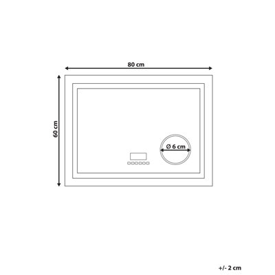 LED Bathroom Mirror THAIX 80 cm 60 cm Silver