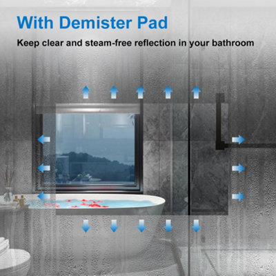 LED Bathroom Mirror with Demister Pad Anti-fog Touch Switch Wall ...