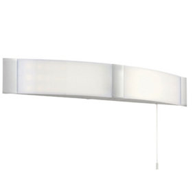 LED Bathroom Wall Light 2x 6W Cool White IP44 Modern Curved Chrome Mirror Lamp