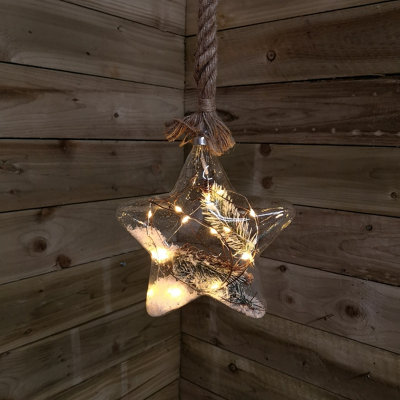 LED Battery Operated Hanging Christmas Star Glass Decoration Price Comparisons | Compare The Build