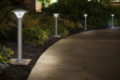 LED Bollard Modern Stainless Steel Garden Lamp Post Cool White Light ...