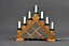 LED Candle Flameless Table Top Wooden Holder Engraved Merry Christmas White Battery Operated