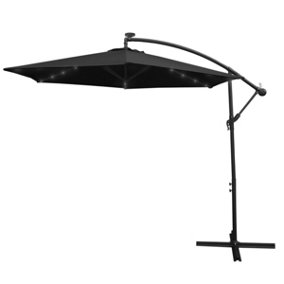LED Cantilever Parasol 3m Hanging Garden Umbrella