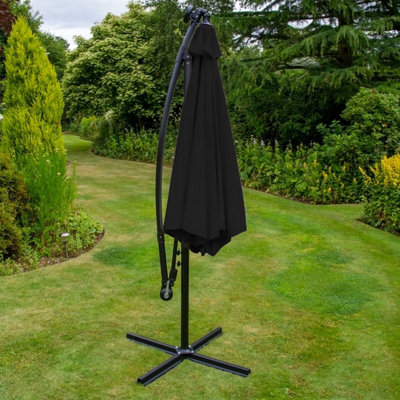 LED Cantilever Parasol 3m Hanging Garden Umbrella