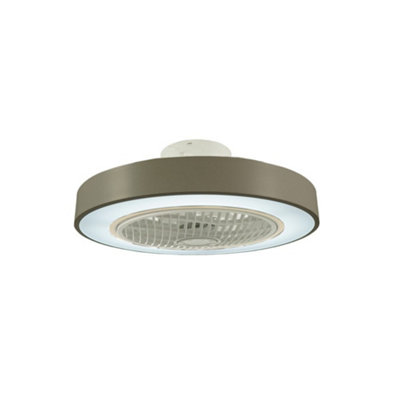 LED Ceiling Fan Light with Remote Control Adjustable Speed and Brightness in Grey